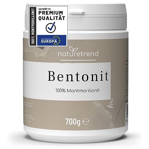 naturetrend Bentonit Pulver Montmorillonit Pulver 700g – Naturrein in Premium-Qualität – Extra fein gemahlen, Ohne Zusätze, Reine & naturbelassene Tonerde von naturetrend