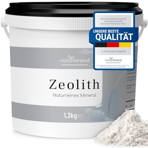 naturetrend Zeolith Pulver 1,3kg - Naturrein mit 94% in Premium-Qualität - Extra fein gemahlen, Reines & naturbelassenes Vulkangestein von naturetrend