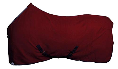 netproshop Fleece Abschwitzdecke m Kreuzbegurtung, Bordeaux Gr. 105-155cm, Groesse:125 von NETPROSHOP