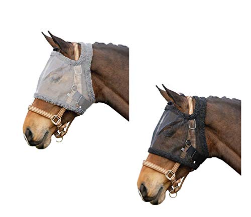 netproshop Fliegenmaske ohne Ohren Tragbar ohne Halfter Shetty, Fohlen Pony/Cob/Full, Groesse:Cob, Farbe:Schwarz von NETPROSHOP