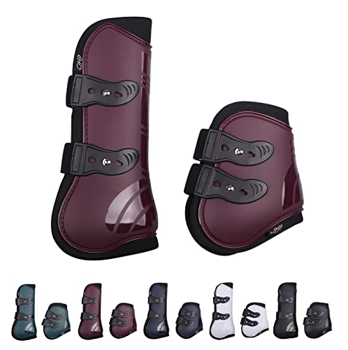 NETPROSHOP Gamaschen u. Streichkappen (4er Set) mit elastischen Schnellverschlüssen, Groesse:Full, Farbe:Bordeaux von NETPROSHOP