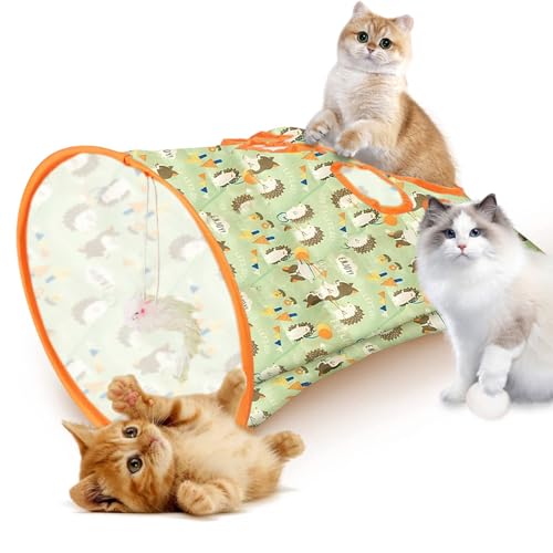 Katzentunnel-Taschen für Indoor-Katzen, Katzenschlauch-Tunnel, Katzen-Haustierspielzeug, Katzenzelte, Katzen-Knistertunnel-Spielzeug, zusammenklappbar, interaktives Katzenbohrtasche, Haustierspielzeug von newhsy