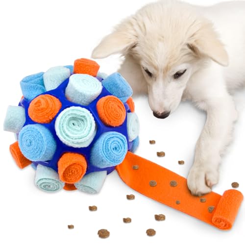 newhsy Schnüffelspielzeug für Hunde, tragbares Hundespielzeug, interaktives Leckerli-Spiel für Hunde, Gehirn, geistig stimulierendes Hunde-Puzzle-Spielzeug für kleine, große Hunde (blau) von newhsy