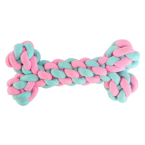 newrong Hundespielzeug mit Seilknoten, bissfest, Zahnen, Hundespielzeug, Bild, Farbe, 2 Stück, 1 Stück von newrong