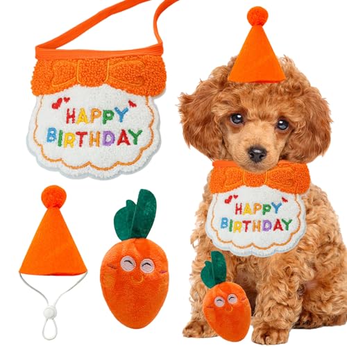 Hunde-Geburtstagshut, Bandana-Outfit für Jungen und Mädchen, Party-Dekoration, Happy Birthday, Hundeschal, Geschenkideen, Geschenke für kleine, mittelgroße Haustiere, Welpen, Katzen, Hunde, von nezababy