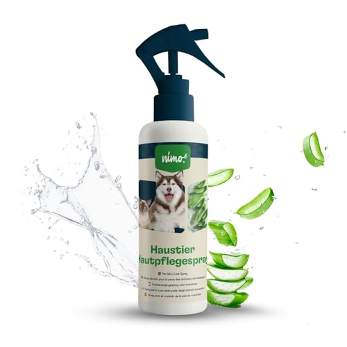 nimo® Haustier Hautpflegespray | Hautpflege für Hunde, Katzen mit Aloe Vera & Panthenol | Regeneration der Haut bei Trockenheit & Entzündungen | gegen Juckreiz & Reizung | bei Ungezieferbefall, Milben von nimo