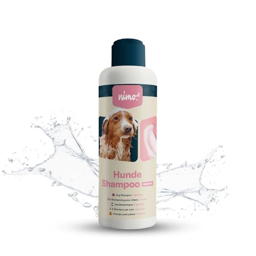 nimo® Hunde Shampoo sensitiv | ohne Duftstoffe & pH-Neutral mit Kollagen | für alle Hunderassen und Sensible, allergische Hunde | für bessere Kämmbarkeit & glänzendes Fell, 100% tierleidfrei von nimo