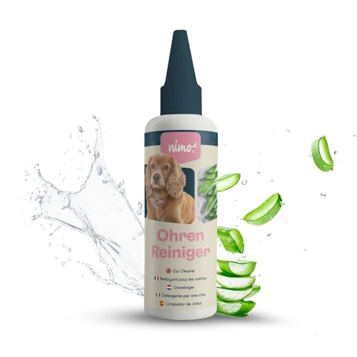 nimo® Ohrenreiniger | für Hunde, Katzen & Haustiere mit Aloe Vera & Panthenol | schonend natürliche Reinigung gegen Juckreiz, Infektionen, Ohrenschmalz, Entzündung & Ausfluss | minimiert Kopfschütteln von nimo