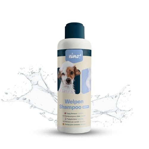 nimo® Welpen Shampoo sensitiv | ohne Duftstoffe & pH-Neutral mit Kollagen | für alle Hunderassen und Sensible, allergische Welpen | für bessere Kämmbarkeit & glänzendes Fell, 100% tierleidfrei von nimo