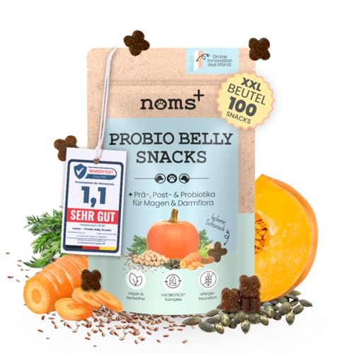noms+ Probio Belly Snacks für Hunde | bei Sodrennen, Grasfressen, Kotfressen & Verstopfung | Darmaufbau mit Probiotika BIOTICS³-Komplex | weiche Hundeleckerli getreidefrei | XXL-Beutel noms+ Probio Belly Snacks für Hunde | bei Sodrennen, Grasfressen, Kotfressen & Verstopfung | Darmaufbau mit Probiotika BIOTICS³-Komplex | weiche Hundeleckerli getreidefrei | XXL-Beutel von noms+