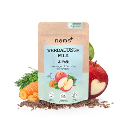 noms+ Sensitive vegane Probiotika für Hunde bei Sodbrennen, Kotfressen, Darmflora aufbauen, Förderung der Darmregulierung & Verdauung, Zoo.de Award von noms+