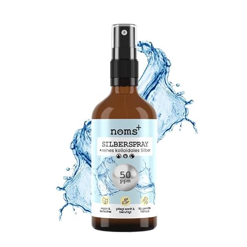 noms+ Silberspray für Hunde & Katzen 50ppm | Wundpflege & Wundspray für Hunde & Katzen | Pflegespray | kolloidales Silber Spray bei Hot Spot | Hund Silberspray zur Wundheilung & Hautpflege (100ml) von noms+