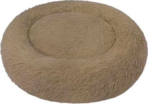 Rundes Hundebett für große und kleine Hunde - Ergonomisches Hundekissen Donut - Hundecouch mit hohem Rand Farbe Braun Größe 100 cm x 100 cm x 28 cm von normani