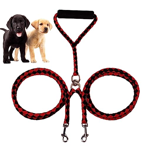 ogara Doppelleine für Hunde, kein Verheddern, um 360 Grad drehbar, doppelendige Seile, Leinenbefestigung, handgewebte Y-Leinen für Y-Leinen von ogara