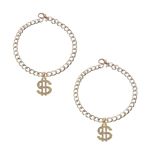 omiinitio Beliebte Katzen Halsband Halskette Dollar Brief Anhänger Halskette Haustier Halsring 2PCS Dekorative Halsband Haustier Schmuck von omiinitio