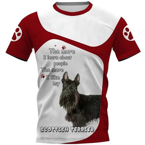 Animal Dog 3D Printed T-Shirt für Männer Sommer Casual Kurzarm Rundhalspullover Oversize T-Shirt von oneforus