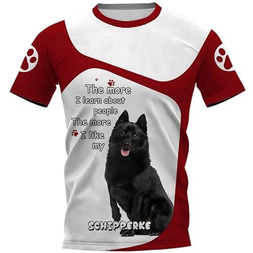 Animal Dog 3D Printed T-Shirt für Männer Sommer Casual Kurzarm Rundhalspullover Oversize T-Shirt von oneforus