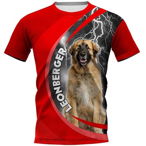 Animal Dog 3D-gedrucktes T-Shirt für Herren Lässiger Kurzarmpullover mit Rundhalsausschnitt Sommer Oversize-Sportoberteile von oneforus