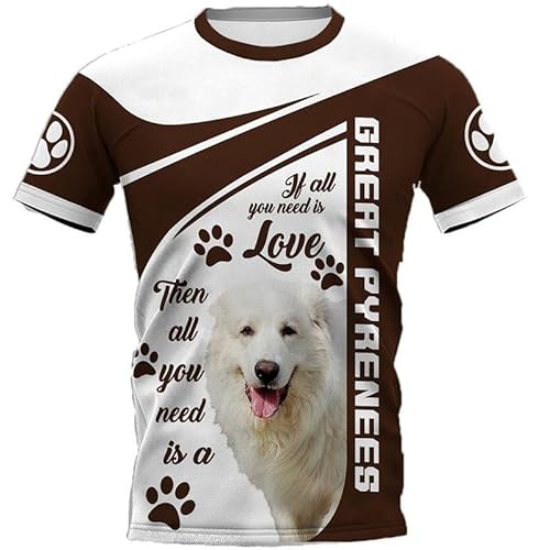 Herren T-Shirts Tier Hund Grafik 3D gedruckte Kurzarm-T-Shirts Sommer Neuheit Muster Oberteile von oneforus