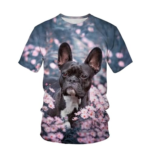 Hund T-Shirts für Männer, Hundeliebhaber Neuheit T-Shirts Lustiges Hundemuster Unisex Rundhals-T-Shirt von oneforus