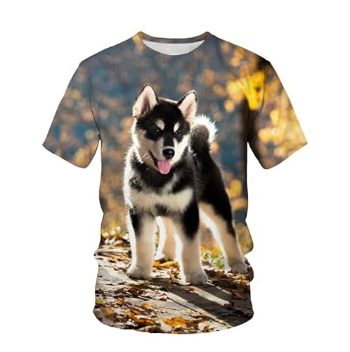 Hund T-Shirts für Männer, Hundeliebhaber Neuheit T-Shirts Lustiges Hundemuster Unisex Rundhals-T-Shirt von oneforus