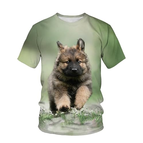 Hund T-Shirts für Männer, Hundeliebhaber Neuheit T-Shirts Lustiges Hundemuster Unisex Rundhals-T-Shirt von oneforus