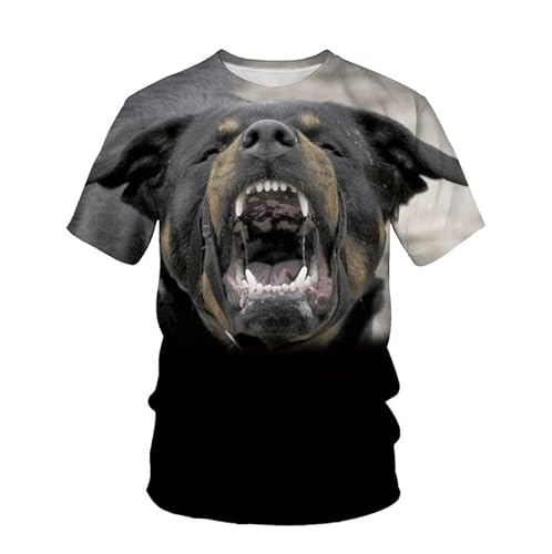 Hund T-Shirts für Männer, Hundeliebhaber Neuheit T-Shirts Lustiges Hundemuster Unisex Rundhals-T-Shirt von oneforus