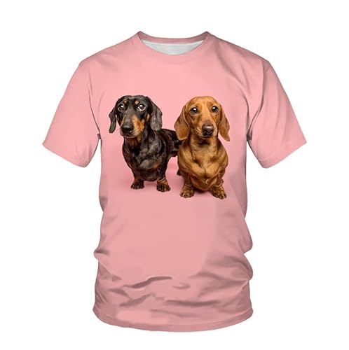 Hund T-Shirts für Männer, Hundeliebhaber Neuheit T-Shirts Lustiges Hundemuster Unisex Rundhals-T-Shirt von oneforus