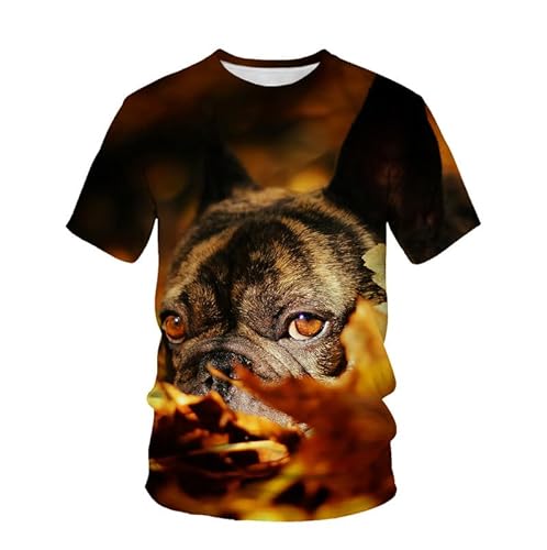 Hund T-Shirts für Männer, Hundeliebhaber Neuheit T-Shirts Lustiges Hundemuster Unisex Rundhals-T-Shirt von oneforus