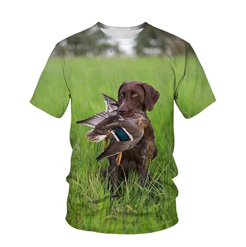 Hund T-Shirts für Männer, Hundeliebhaber Neuheit T-Shirts Lustiges Hundemuster Unisex Rundhals-T-Shirt von oneforus