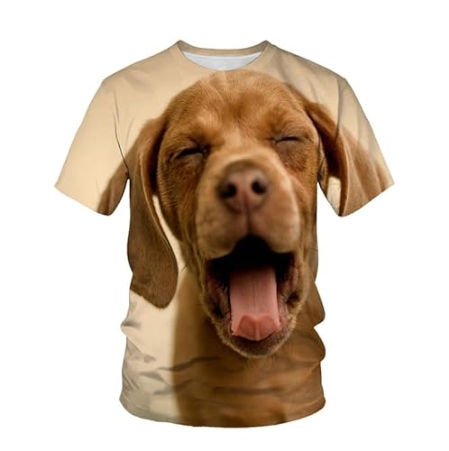 Hund T-Shirts für Männer, Hundeliebhaber Neuheit T-Shirts Lustiges Hundemuster Unisex Rundhals-T-Shirt von oneforus