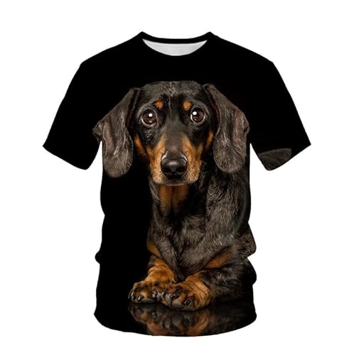 Hund T-Shirts für Männer, Hundeliebhaber Neuheit T-Shirts Lustiges Hundemuster Unisex Rundhals-T-Shirt von oneforus