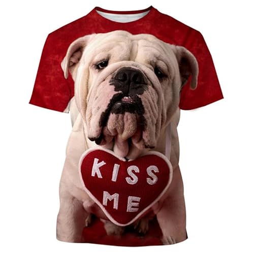 Hundeliebhaber T-Shirt 3D Digitale Neuheit T-Shirts Niedlicher Hund Kurzarm T-Shirt Lässige Kurzarm-T-Shirts Tops von oneforus