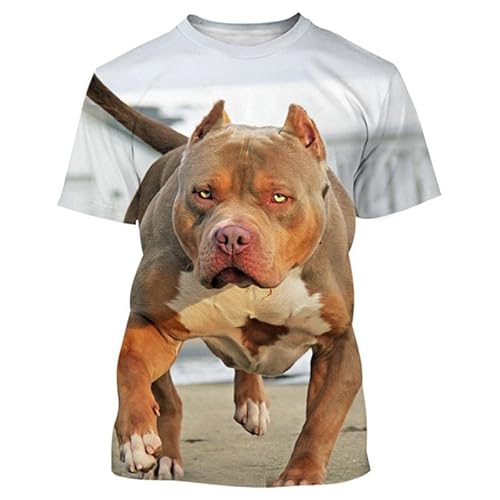 Hundeliebhaber T-Shirt 3D Digitale Neuheit T-Shirts Niedlicher Hund Kurzarm T-Shirt Lässige Kurzarm-T-Shirts Tops von oneforus