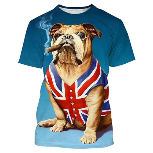 Hundeliebhaber T-Shirt 3D Digitale Neuheit T-Shirts Niedlicher Hund Kurzarm T-Shirt Lässige Kurzarm-T-Shirts Tops von oneforus