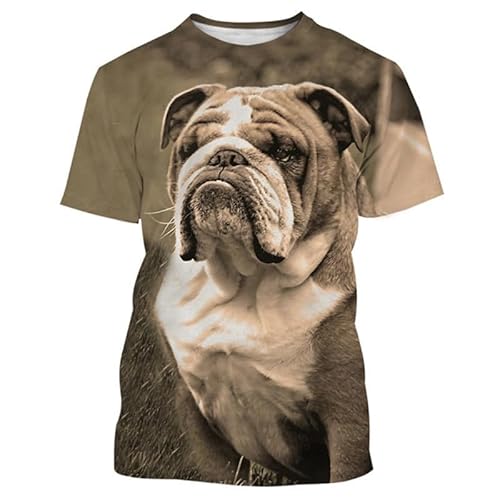 Hundeliebhaber T-Shirt 3D Digitale Neuheit T-Shirts Niedlicher Hund Kurzarm T-Shirt Lässige Kurzarm-T-Shirts Tops von oneforus