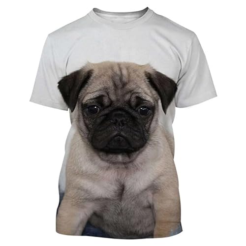 Hundeliebhaber T-Shirt 3D Digitale Neuheit T-Shirts Niedlicher Hund Kurzarm T-Shirt Lässige Kurzarm-T-Shirts Tops von oneforus