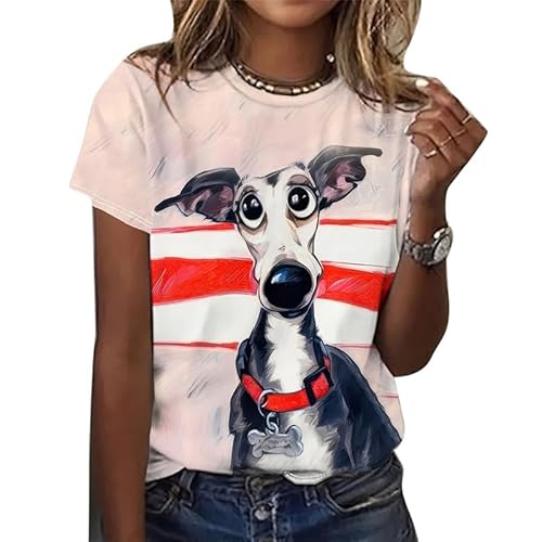 Lustige Tiere 3D-gedrucktes T-Shirt für Frauen Hunde Giraffe Ente Grafik T-Shirt Sommer Mode O-Ausschnitt Kurzarm Streetwear Pullover Tops von oneforus