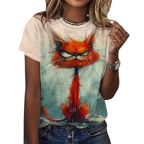 Lustige Tiere 3D-gedrucktes T-Shirt für Frauen Hunde Giraffe Ente Grafik T-Shirt Sommer Mode O-Ausschnitt Kurzarm Streetwear Pullover Tops von oneforus