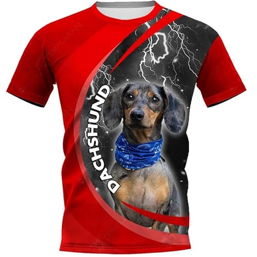 Männer Tier Hund 3D gedruckt T-Shirt Sommer lässig Kurzarm Tops Oversize Fitness Gym T-Shirt von oneforus