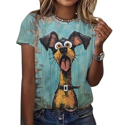 Spaß Tiere 3D gedruckt T-Shirt für Frauen Katze Hund Esel Pferd Grafik Sommer Mode O-Ausschnitt Kurzarm Streetwear Pullover Tops von oneforus