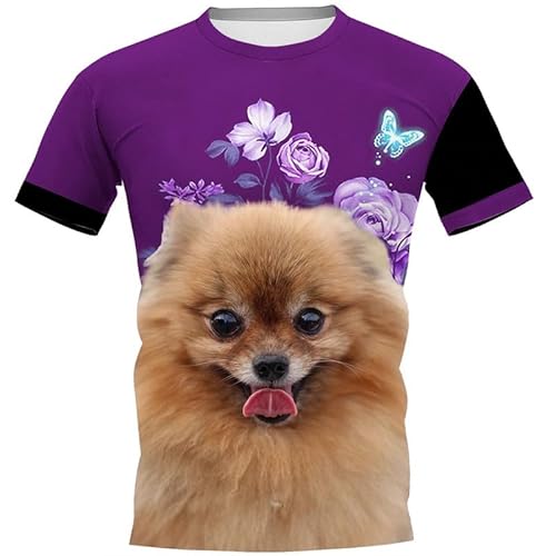 Tier Hund Grafik 3D gedrucktes T-Shirt für Männer Vintage Kurzarm-T-Shirt Sommer lässig Rundhalspullover Oberteile von oneforus