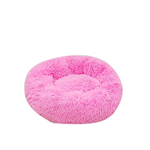 oneforus Rundes Kissen Nest Bett Tragbares Katzen-Hunde-Welpenbett Sofa Donut-Schlafbett Warmes Plüsch-Pad mit Anti-Rutsch-Basis von oneforus