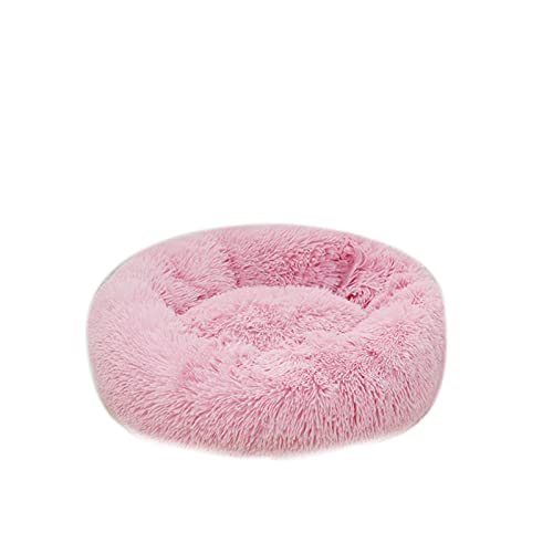 oneforus Rundes Kissen Nest Bett Tragbares Katzen-Hunde-Welpenbett Sofa Donut-Schlafbett Warmes Plüsch-Pad mit Anti-Rutsch-Basis von oneforus