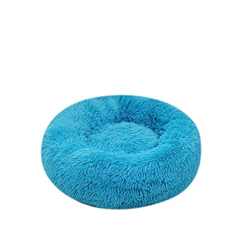 oneforus Rundes Kissen Nest Bett Tragbares Katzen-Hunde-Welpenbett Sofa Donut-Schlafbett Warmes Plüsch-Pad mit Anti-Rutsch-Basis von oneforus