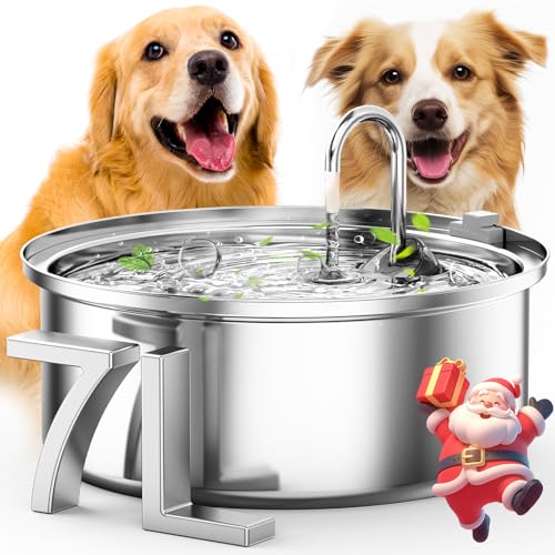 oneisall Wassernapfspender für Hunde, 7 l, leise, automatisch, Edelstahl, 100 % BPA-frei, für Katzen und kleine und mittelgroße und große Hunde von oneisall