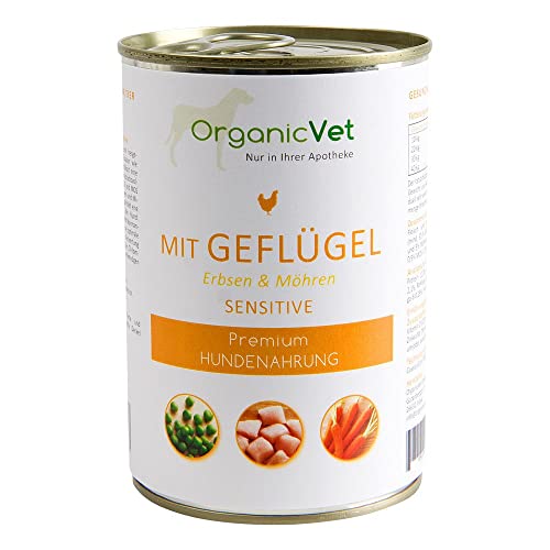 DOSENNAHRUNG Sensitive Geflügel f.Hunde 400 g von organicVet GmbH