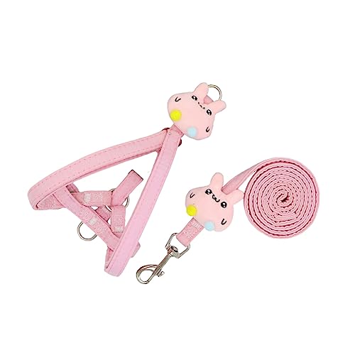 osiuujkw Leinen Abschleppgurte Hund Verstellbare Tierseilleinen Traktion Vivid Brustgurt Leine Set Welpe Teddy Wiederverwendbares Haustier, Rosa, S von osiuujkw