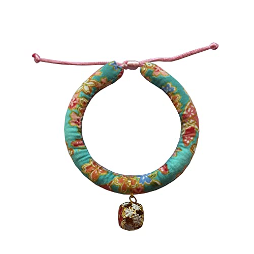 Haustier-Halsband im japanischen Stil, bedruckt mit Blumen, niedliches Kätzchen, Zubehör für Hunde und Katzen (11, L) von oytto