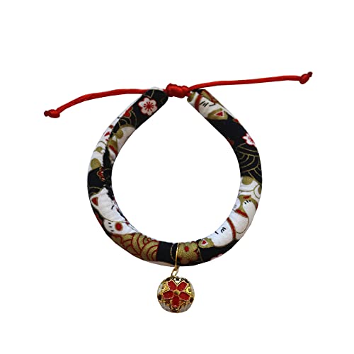 Haustier-Halsband im japanischen Stil, bedruckt mit Blumen, niedliches Kätzchen, Zubehör für Hunde und Katzen (7, S) von oytto